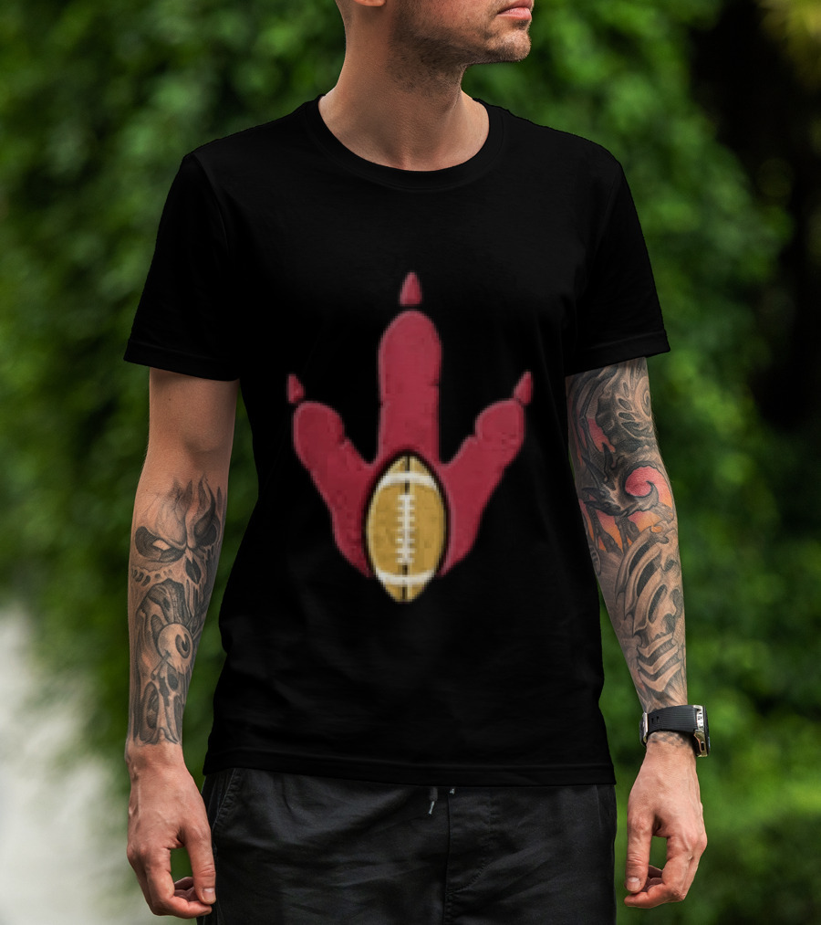 Arizona Cardinals Tyrannosaurus Rex Football Paw Print T-Shirt