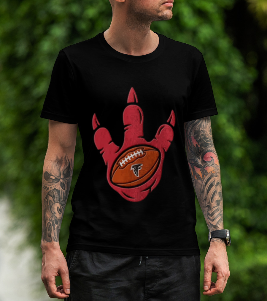Atlanta Falcons Dinosaur Football Claw Mark With Logo Football T-Shirt
