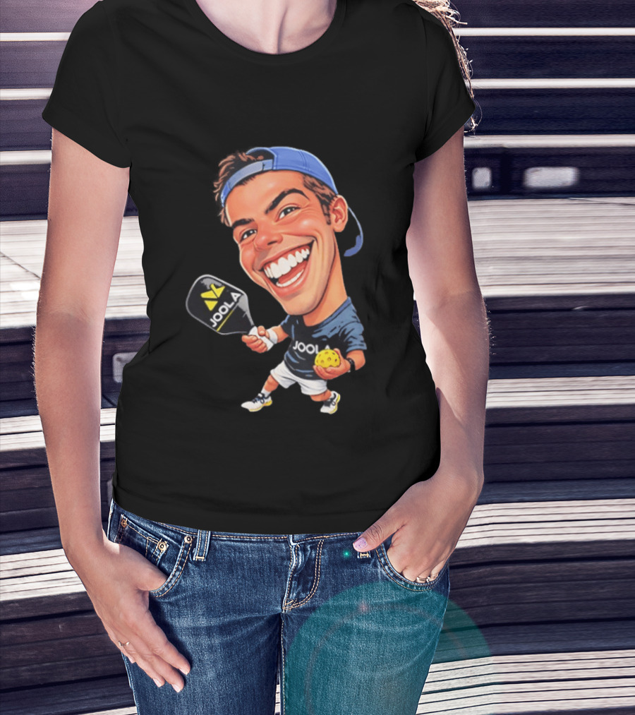 Ben Johns Pickleball Caricature Joola Paddle Cap T-Shirt