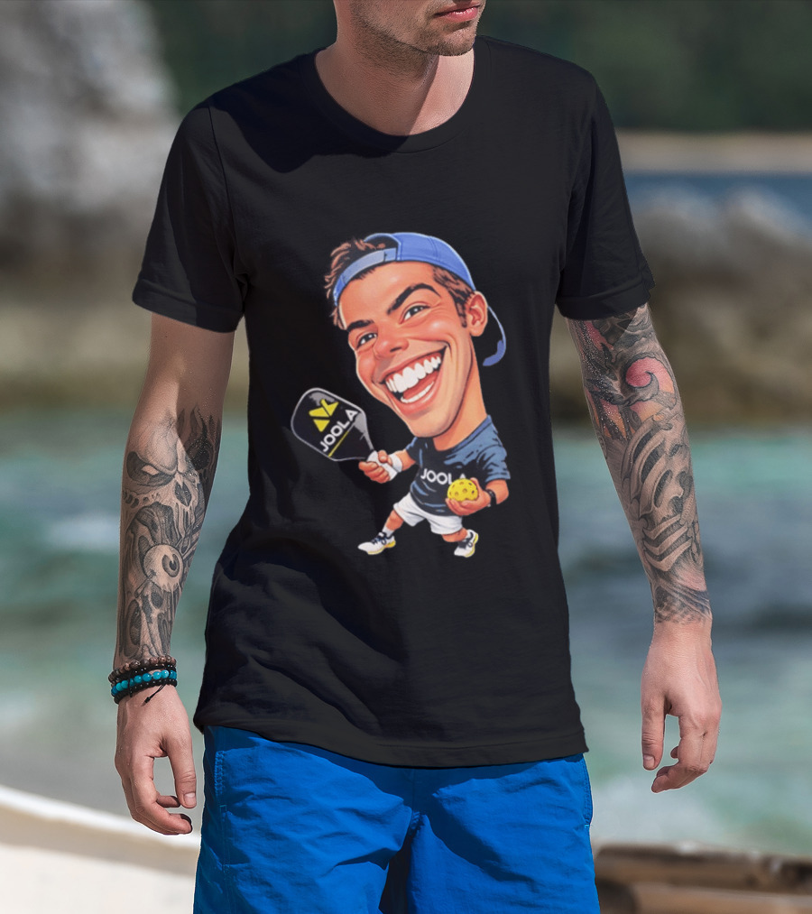 Ben Johns Pickleball Caricature Joola Paddle Cap T-Shirt
