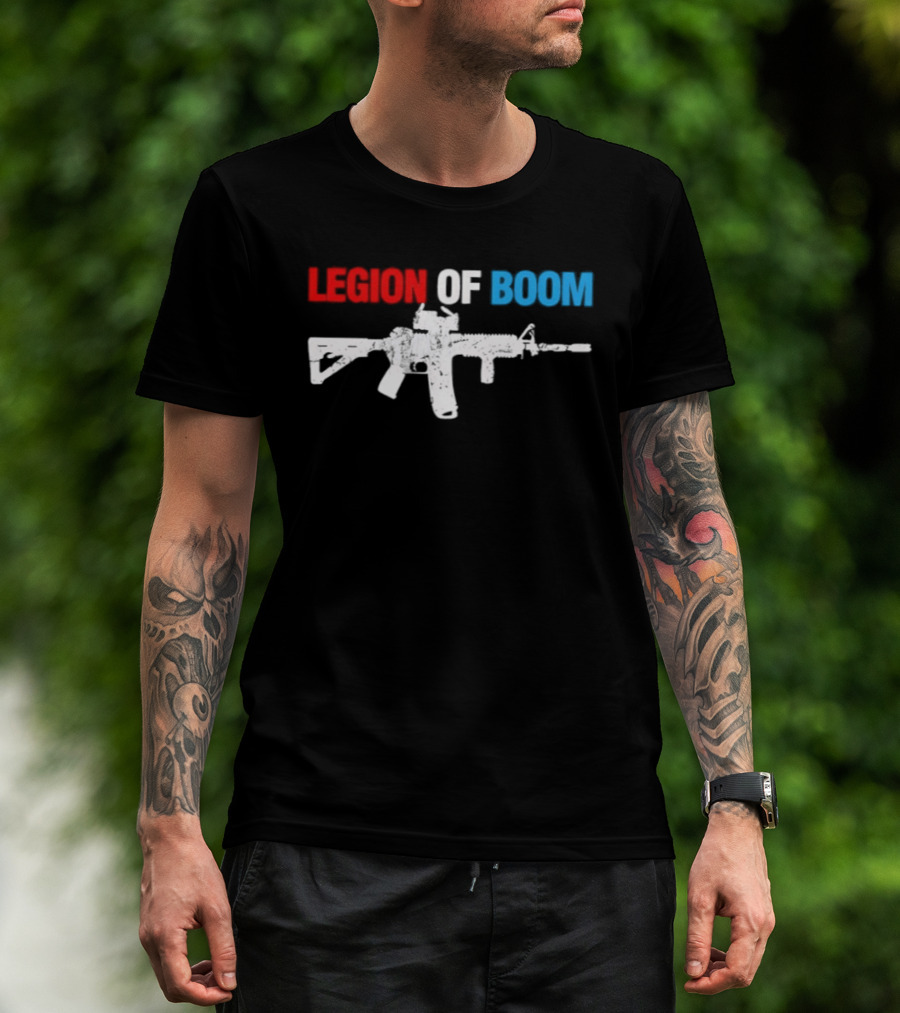 Legion Of Boom Rifle Graphic Red White Blue T-Shirt