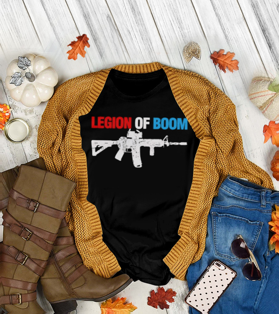 Legion Of Boom Rifle Graphic Red White Blue T-Shirt