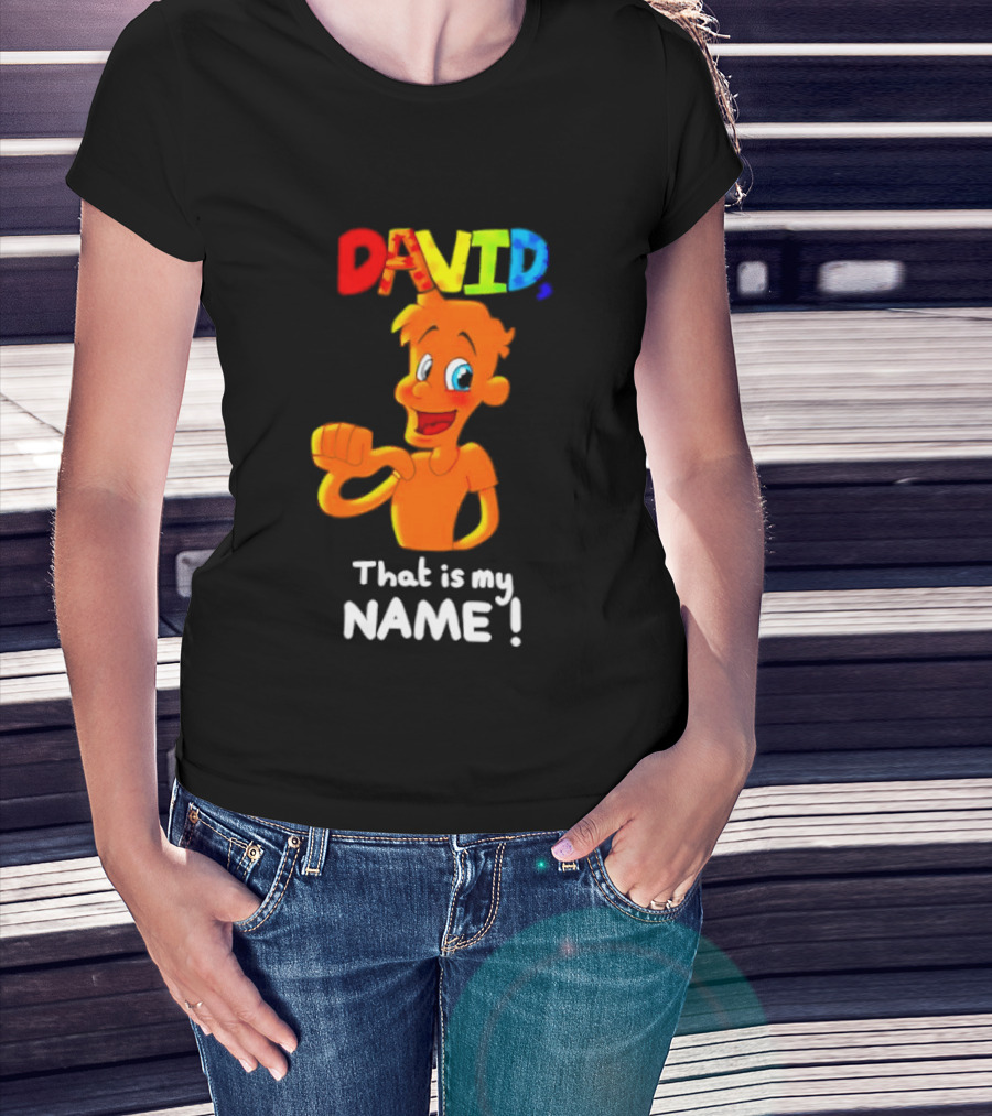 DAVID That Is My Name Bright Cartoon T-Shirt