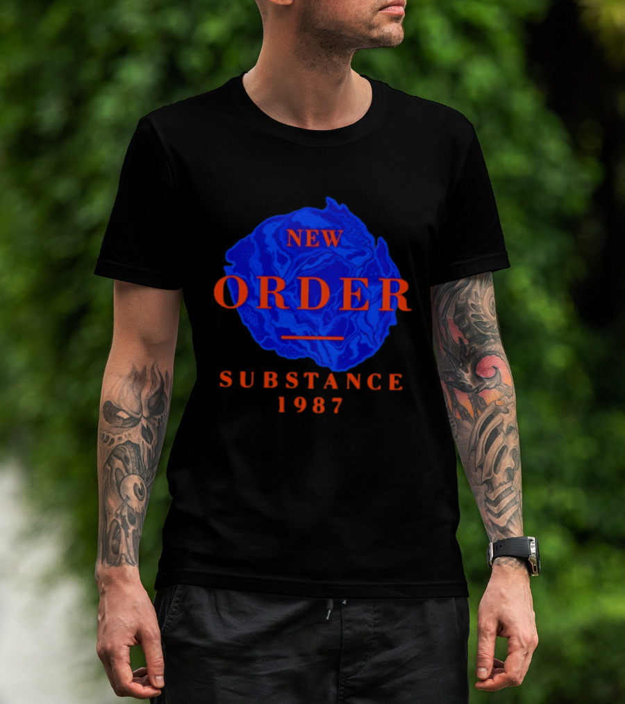 New Order Substance 1987 Blue Marbled T-Shirt