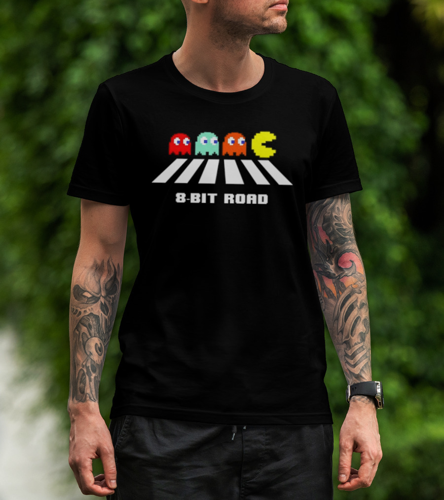 Pac Man Ghosts Abbey Road 8 Bit Retro Game T-Shirt