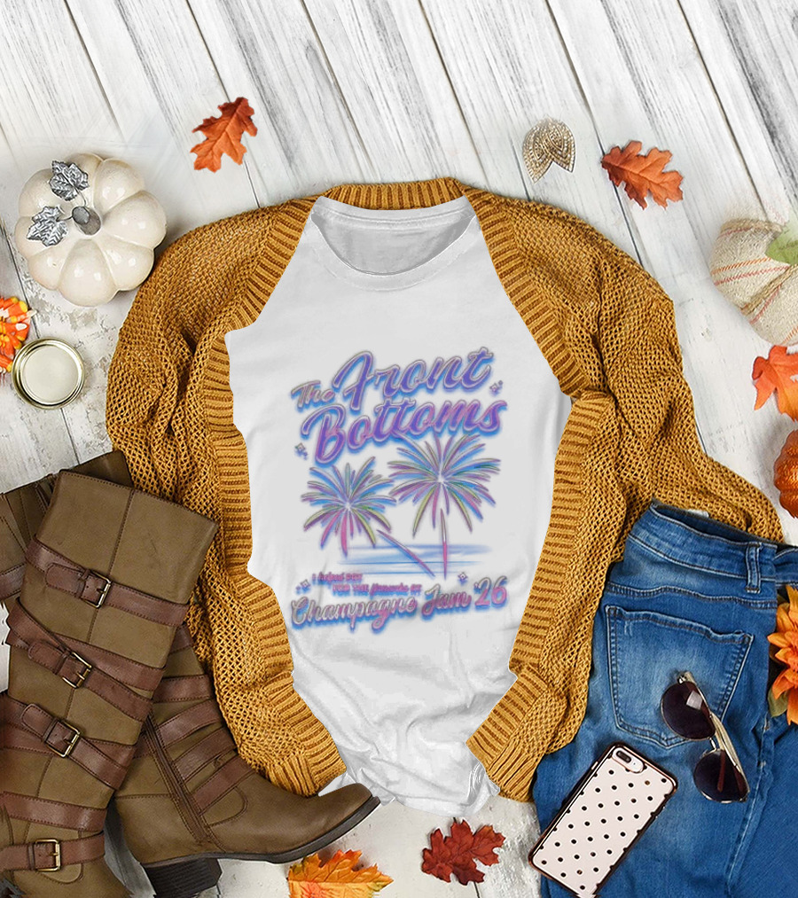 The Front Bottoms Champagne Jam 2026 Palm Trees Event T-Shirt