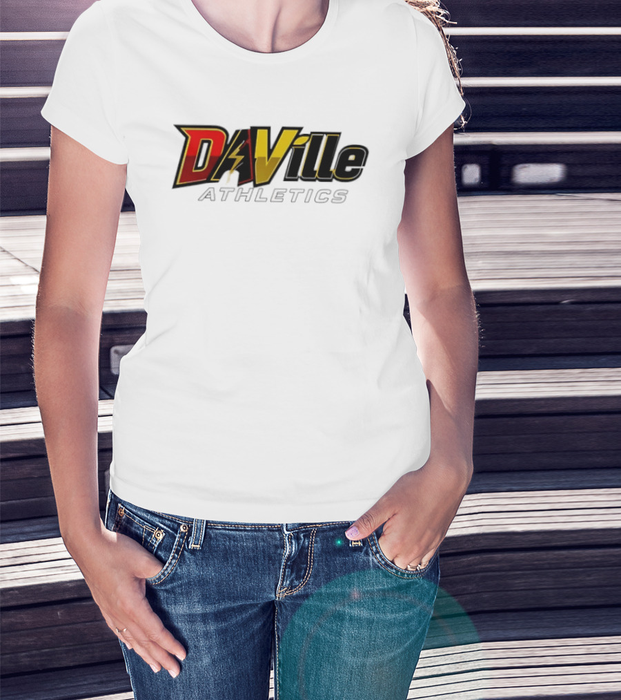 Da Ville Athletics Red And Gold Lightning Bolt T-Shirt