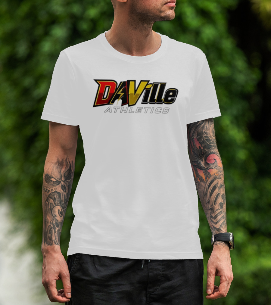 Da Ville Athletics Red And Gold Lightning Bolt T-Shirt