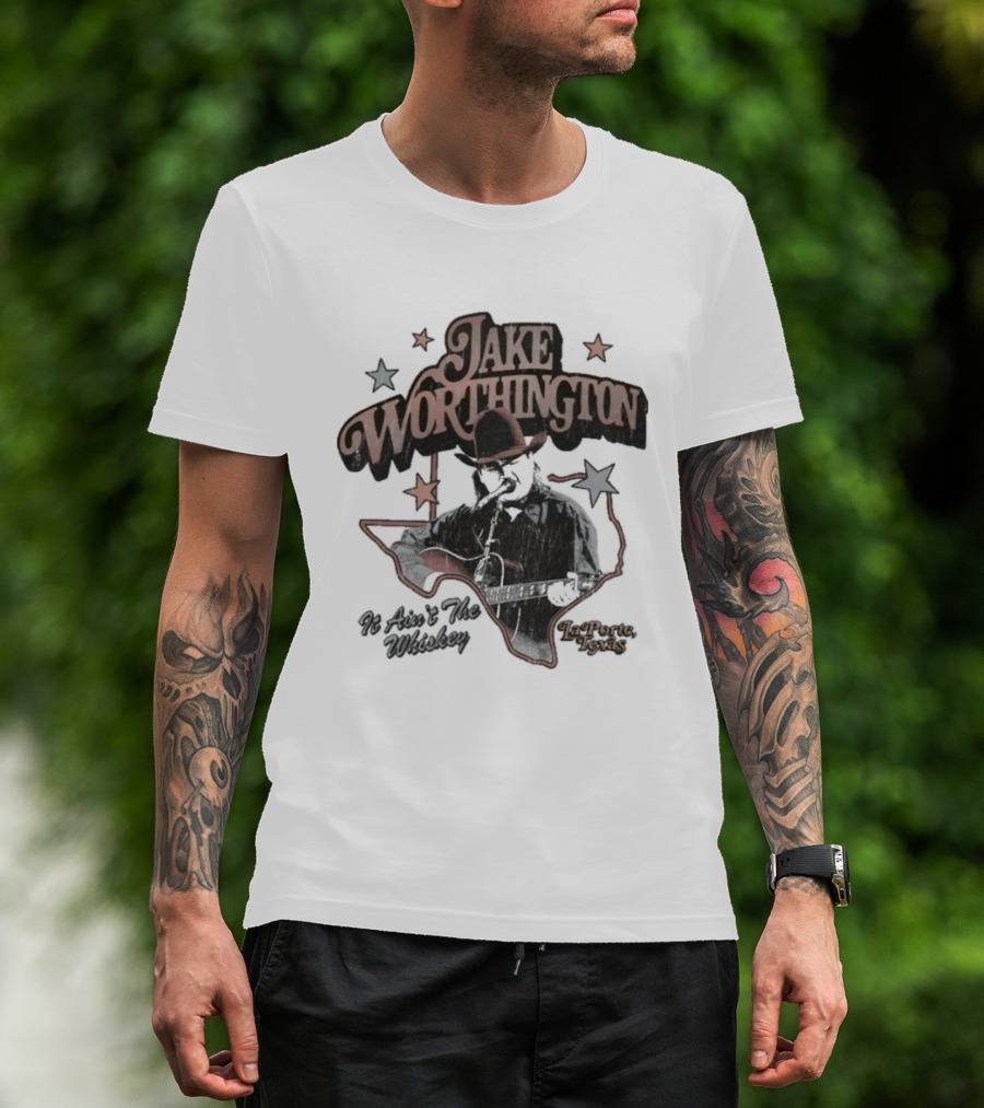 Jake Worthington Texas Cowboy With Stars And Map T-Shirt