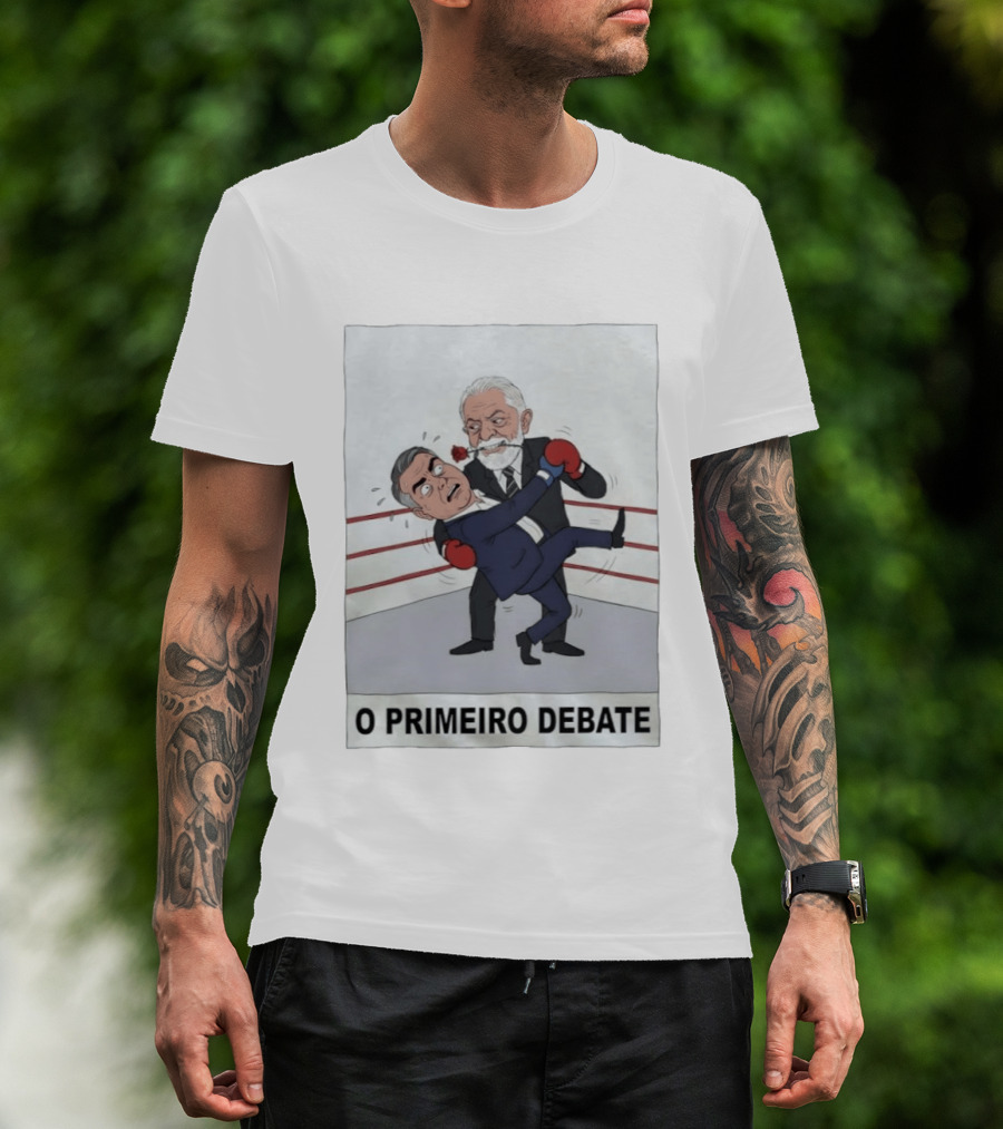 Lula E Bolsonaro O Primeiro Debate Charge Política Boxe No Ringue T-Shirt