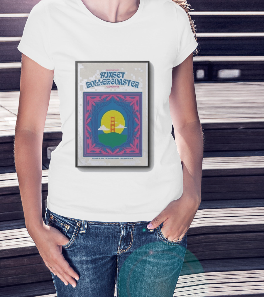 Sunset Roller Cloudriver October 18 2026 The Warfield Theatre San Francisco CA T-Shirt