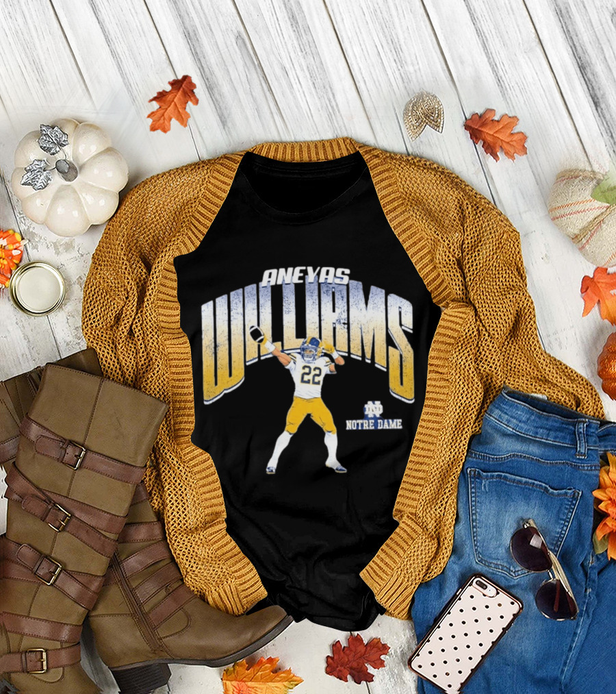 Aneyas Williams 22 Notre Dame Fighting Irish Football T-Shirt