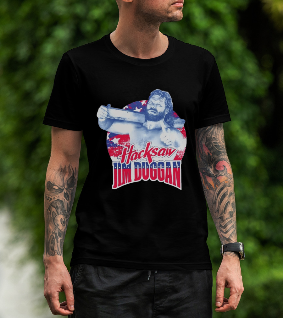 Hacksaw Jim Duggan American Flag Stars And Stripes T-Shirt