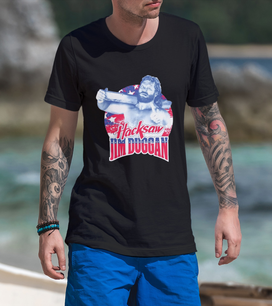 Hacksaw Jim Duggan American Flag Stars And Stripes T-Shirt