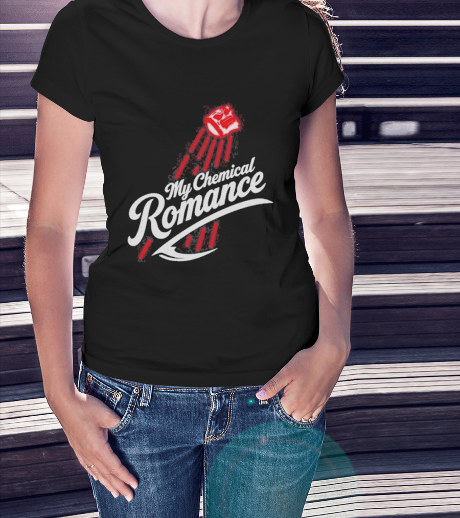 My Chemical Romance 10 23 2026 Los Angeles CA Swoosh Logo Style Red And White T-Shirt