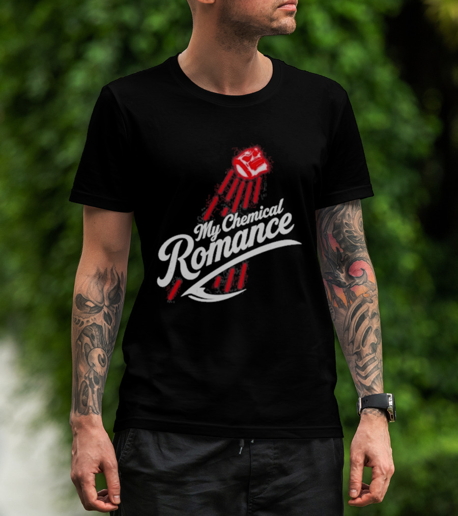 My Chemical Romance 10 23 2026 Los Angeles CA Swoosh Logo Style Red And White T-Shirt