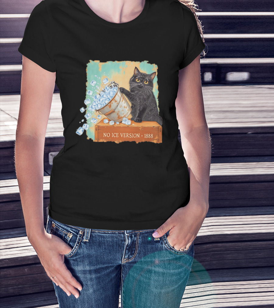 No Ice Version 1888 Van Gogh Cat With Ice Bucket T-Shirt