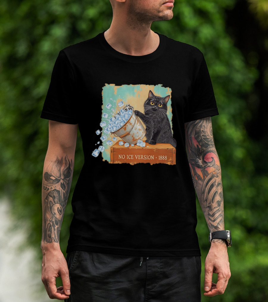 No Ice Version 1888 Van Gogh Cat With Ice Bucket T-Shirt