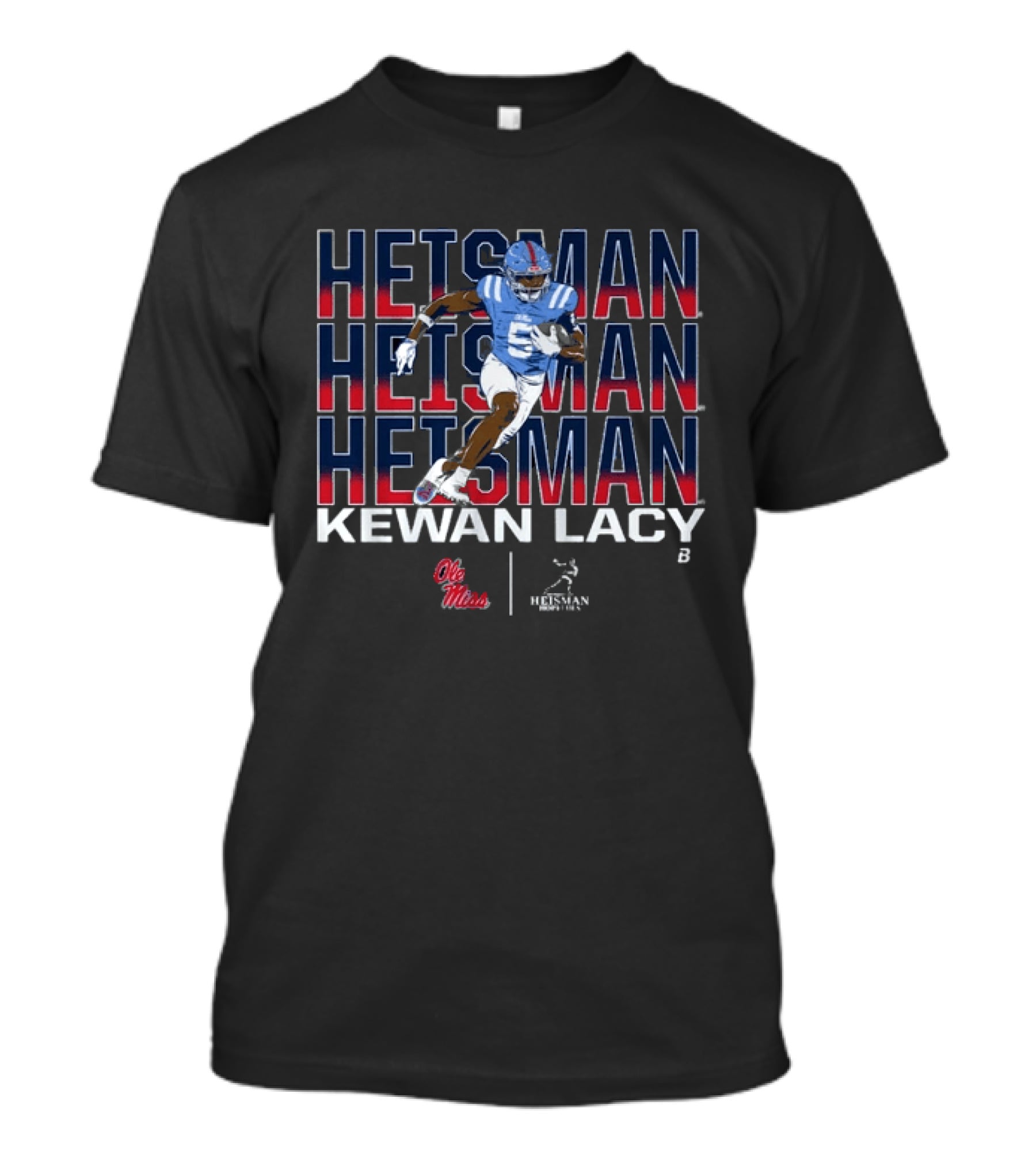 Ole Miss Heisman Kewan Lacy Football Illusion T-Shirt