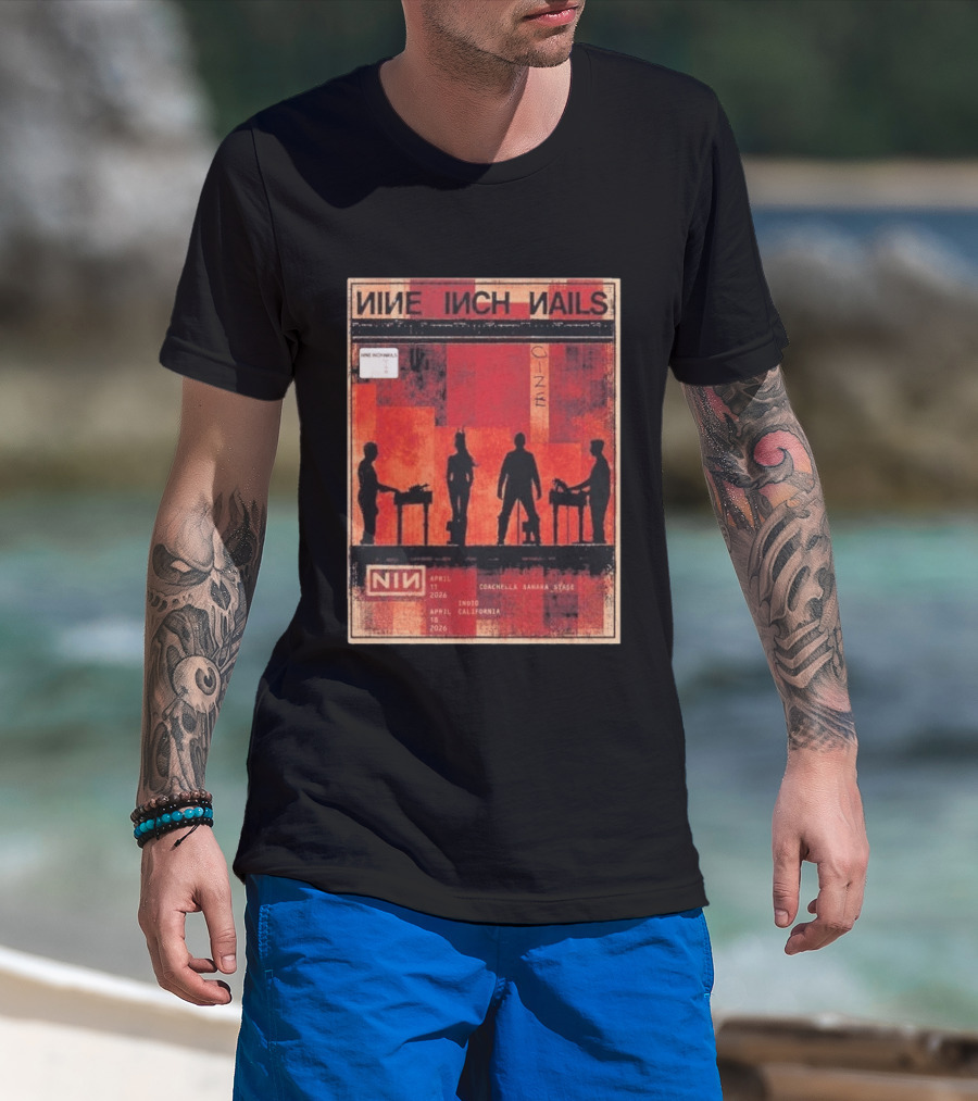 Nine Inch Nails Coachella Indio California April 11th 18th 2026 Sahara Stage T-Shirt