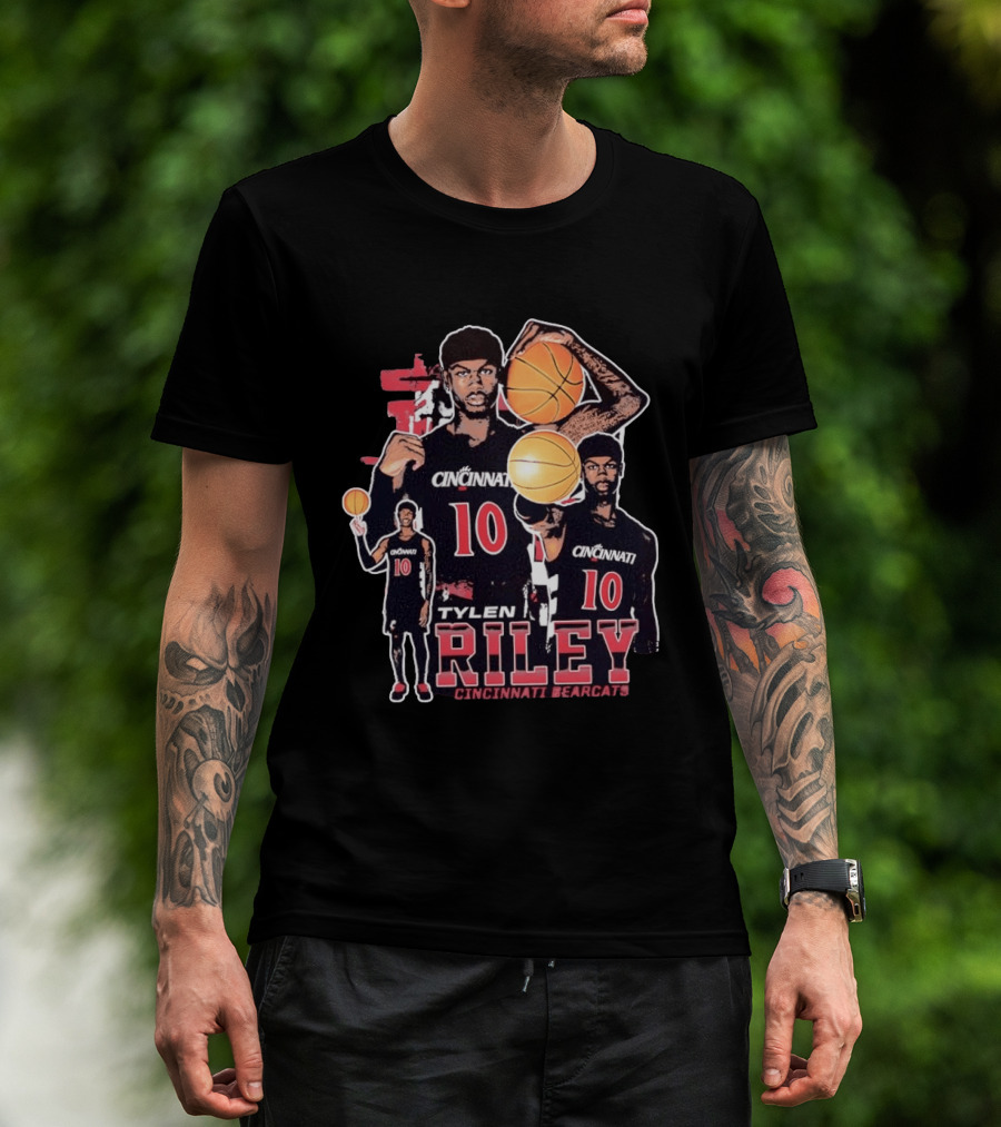 Tylen Riley No 10 Cincinnati Bearcats Basketball T-Shirt