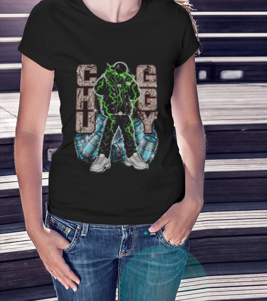 CHUGGY Yeat Store Green Skull Neon City Vibes T-Shirt