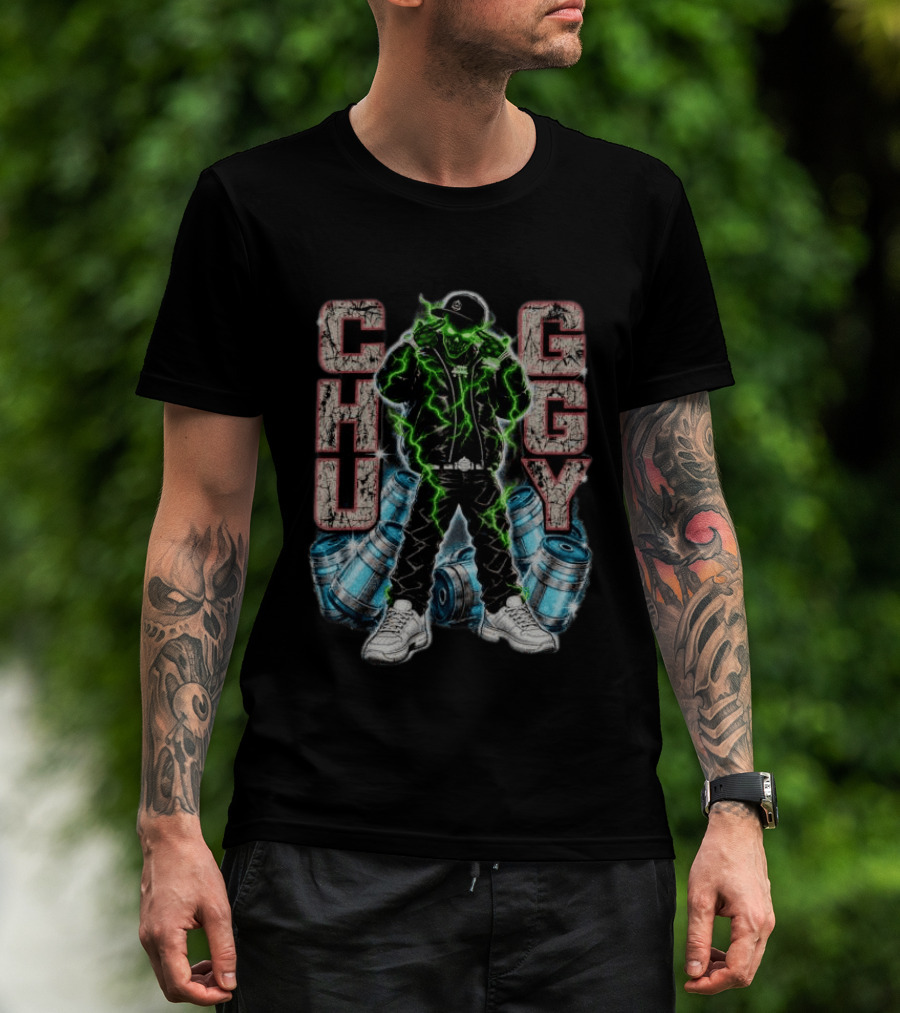 CHUGGY Yeat Store Green Skull Neon City Vibes T-Shirt