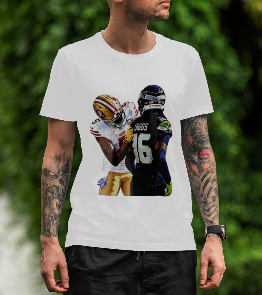49ers Vs Seahawks NFL Showdown Player Diggs Number 16 Sports Moment T-Shirt
