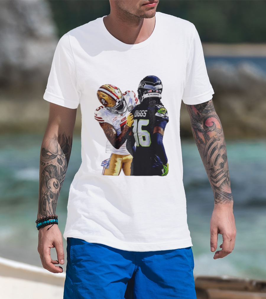 49ers Vs Seahawks NFL Showdown Player Diggs Number 16 Sports Moment T-Shirt