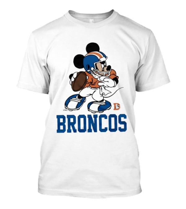 Mickey Mouse Denver Broncos Quarterback Broncos D Football T-Shirt