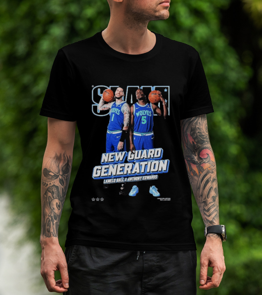 Anthony Edwards And LaMelo Ball SLAM Wolves New Guard Generation T-Shirt