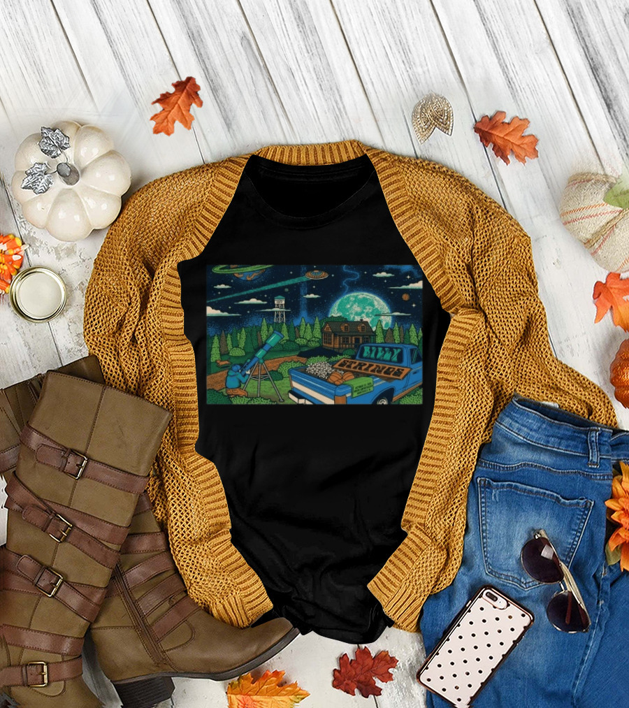Billy Strings October 23 2026 Orion Amphitheater Huntsville AL Concert UFO Stargazing Cabin Truck Scene T-Shirt