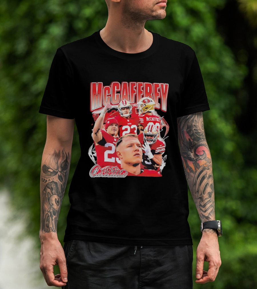 Christian McCaffrey San Francisco 49ers Football McCaffrey 23 NFL Player T-Shirt