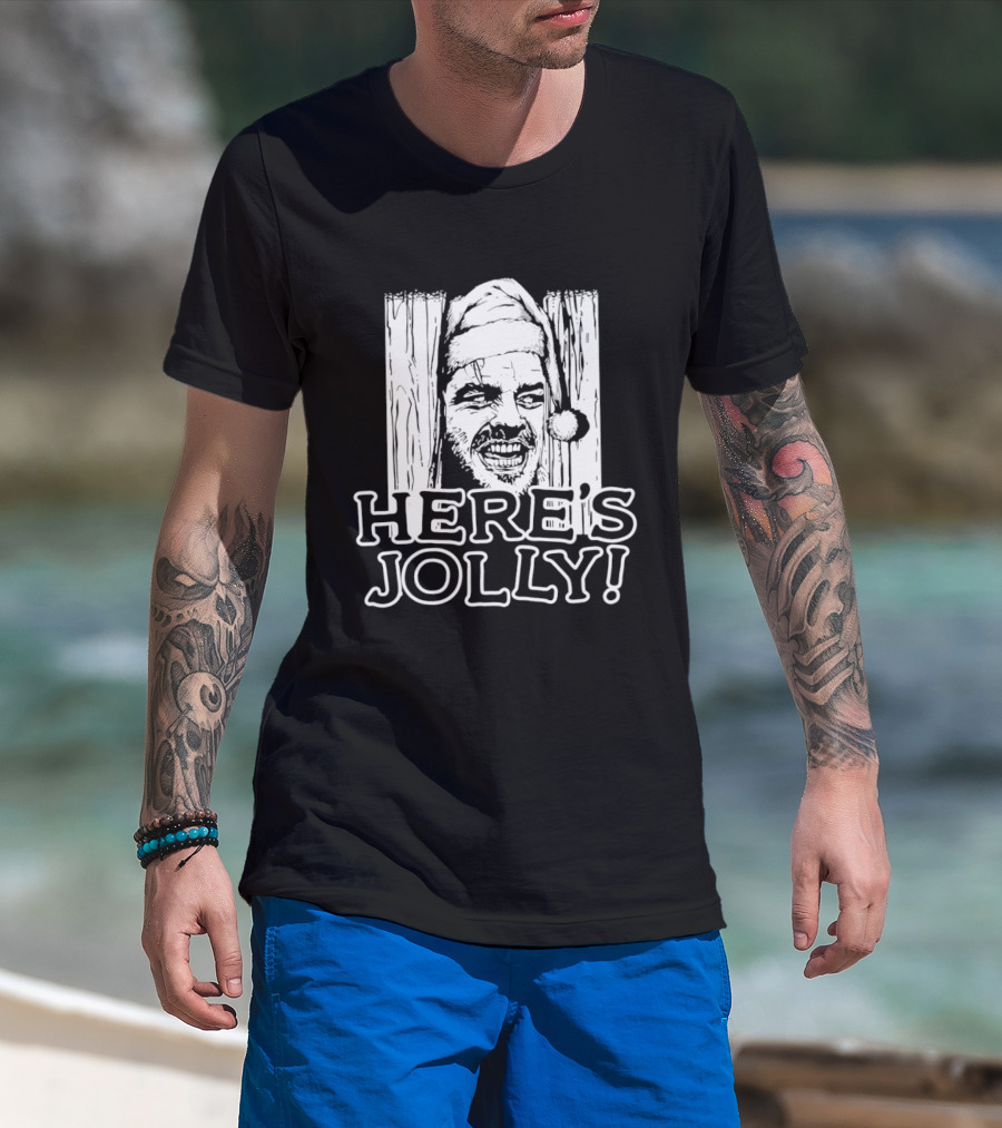 Jack Nicholson The Shining Here's Jolly Christmas Santa Face T-Shirt