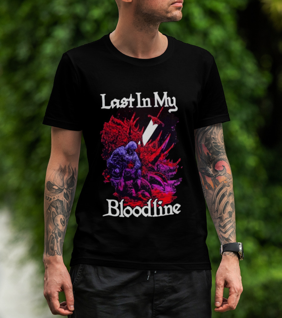Last In My Bloodline Dark Fantasy Knight Dragon Battle T-Shirt