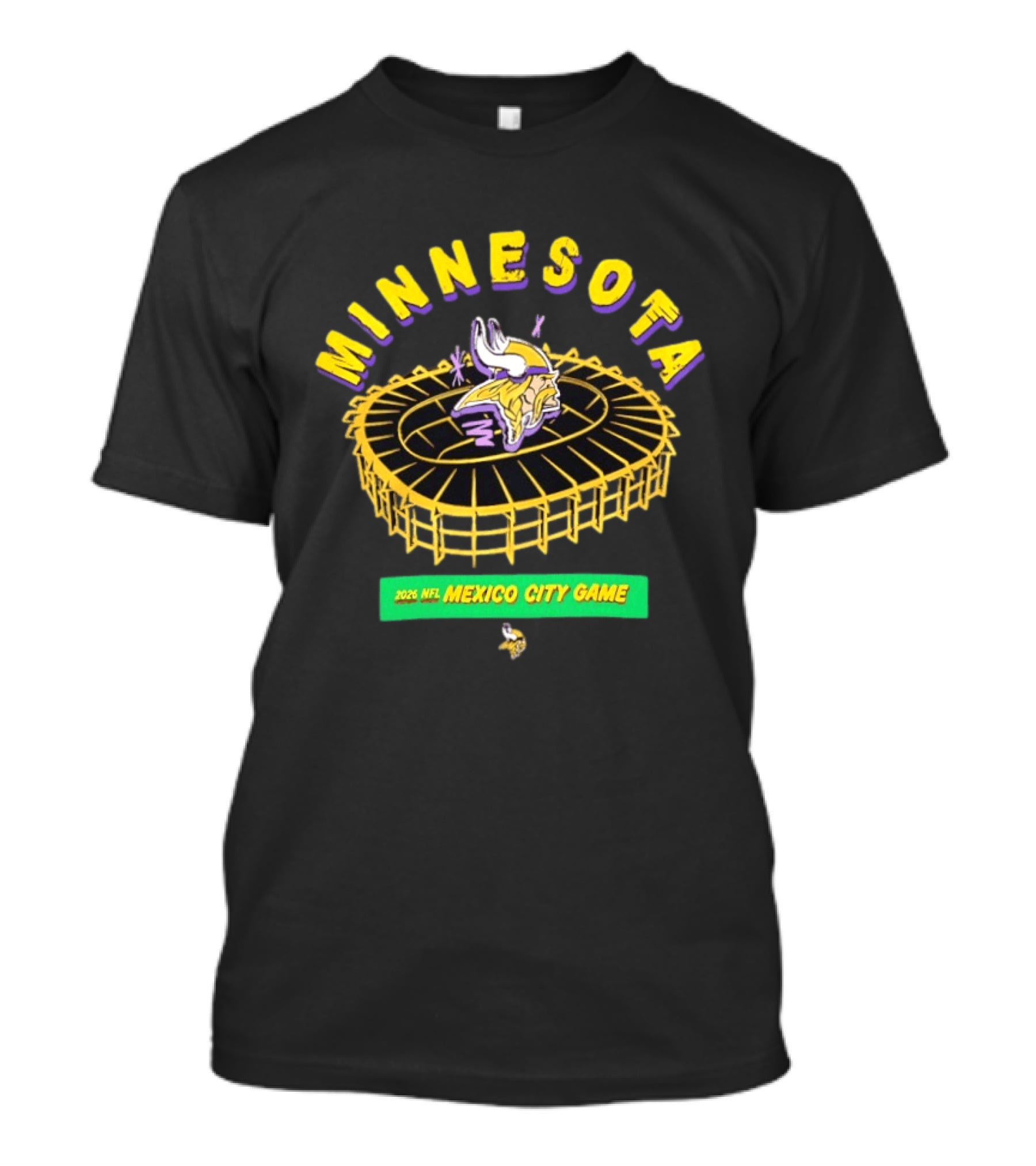 Minnesota Vikings 2026 NFL Mexico City Game Stadium T-Shirt
