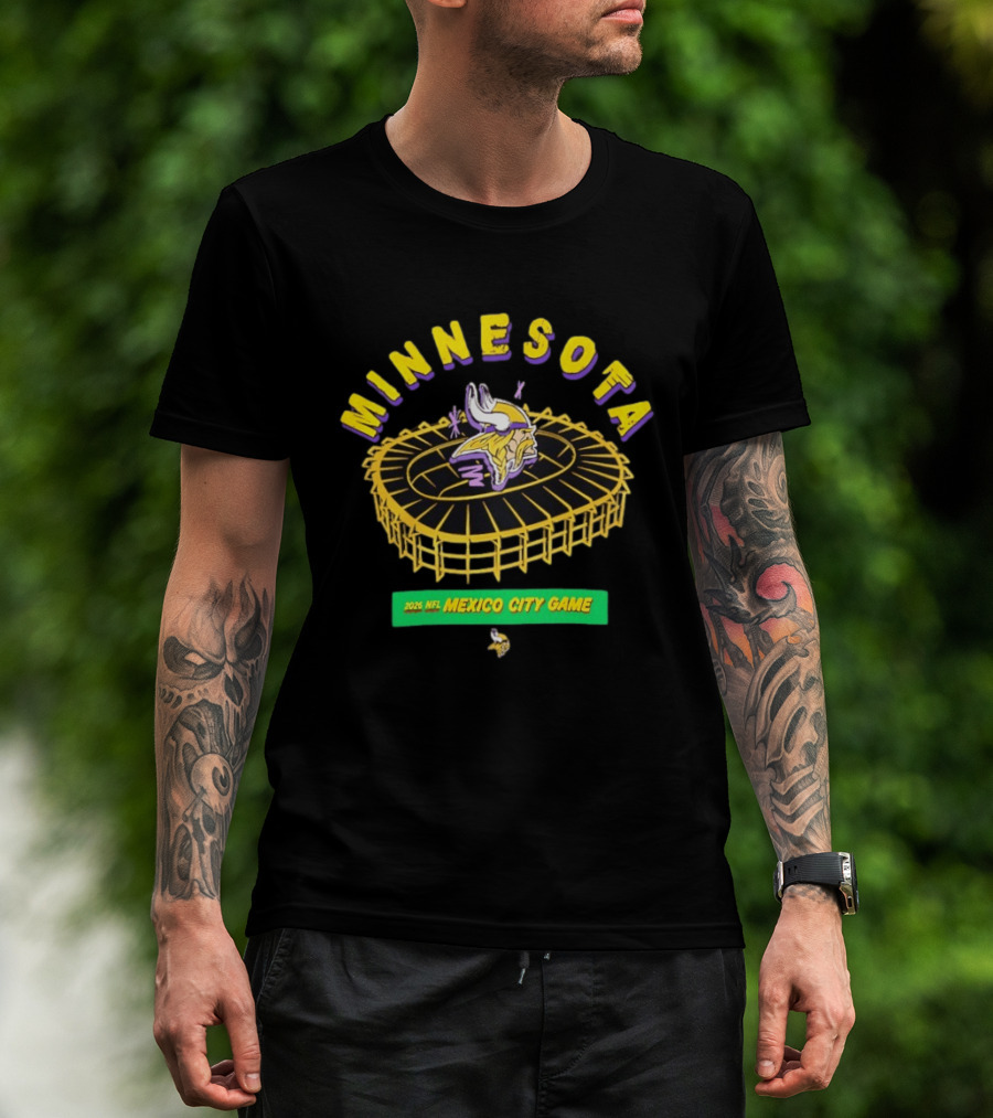Minnesota Vikings 2026 NFL Mexico City Game Stadium T-Shirt