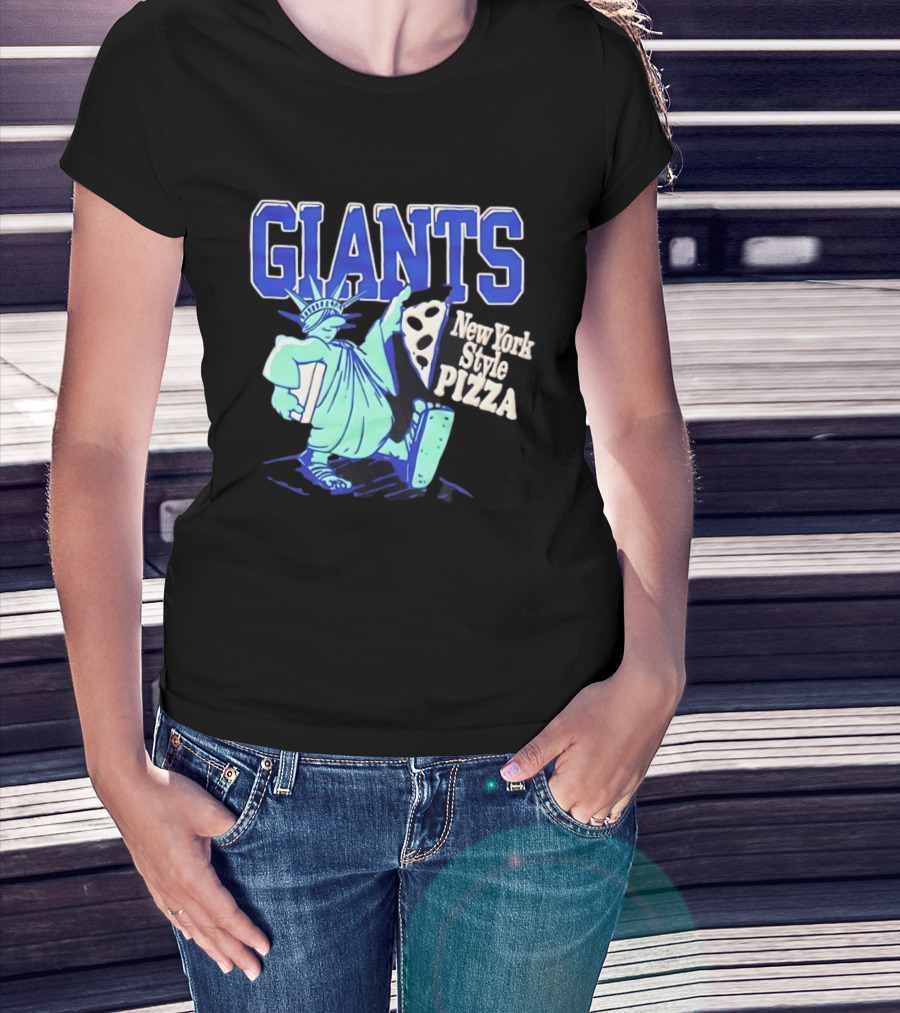 New York Giants Statue Of Liberty New York Style Pizza T-Shirt