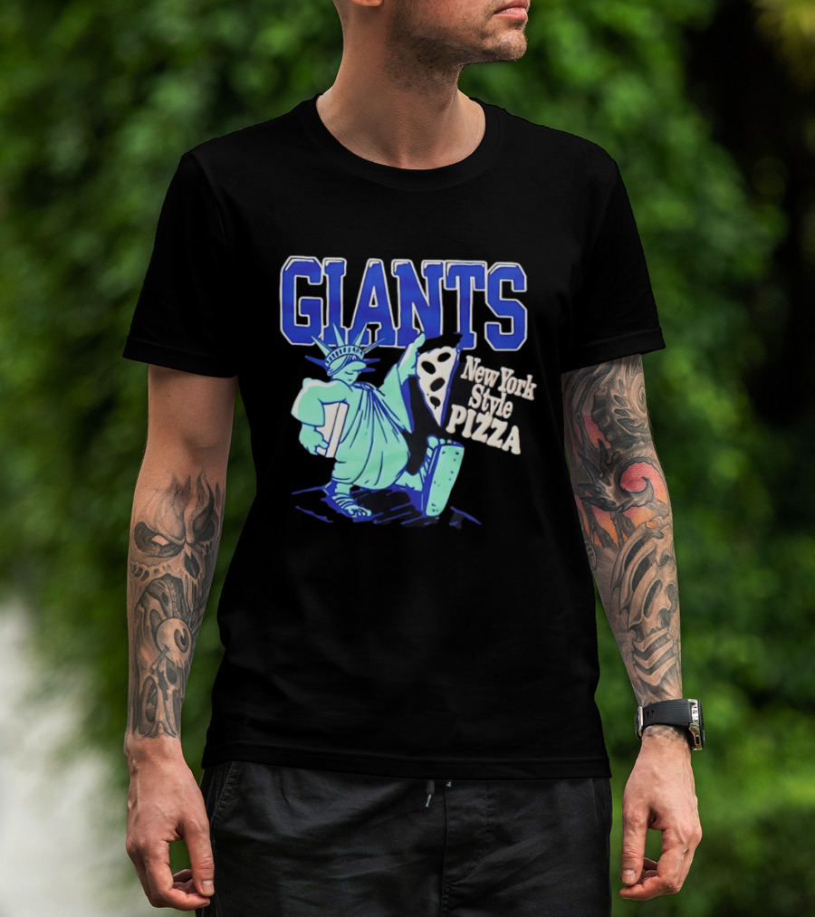 New York Giants Statue Of Liberty New York Style Pizza T-Shirt
