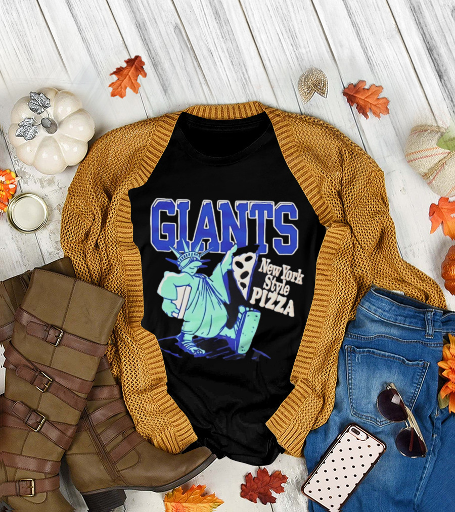 New York Giants Statue Of Liberty New York Style Pizza T-Shirt