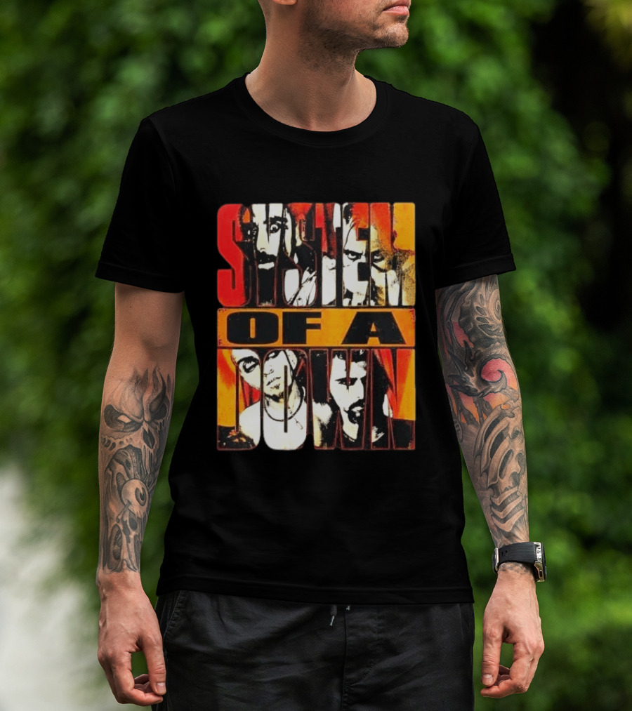 System Of A Down Face Collage Sick New World Festival Texas 2026 Heavy Metal Rock Band T-Shirt