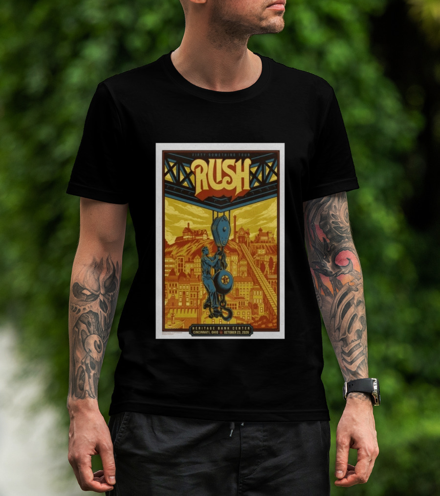Fifty Something Tour Rush Heritage Bank Center October 23 2026 Cincinnati Ohio T-Shirt
