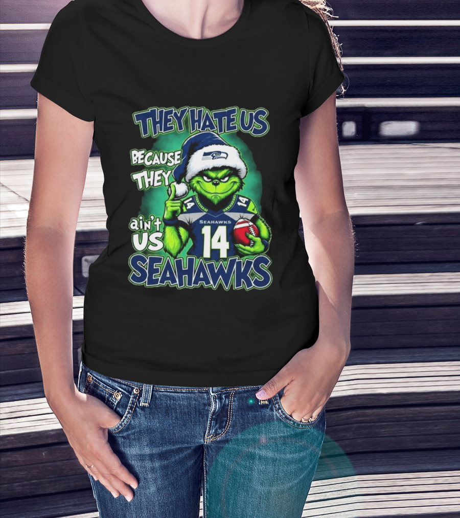 Seahawks Grinch Christmas 2026 They Hate Us Because They Ain't Us T-Shirt