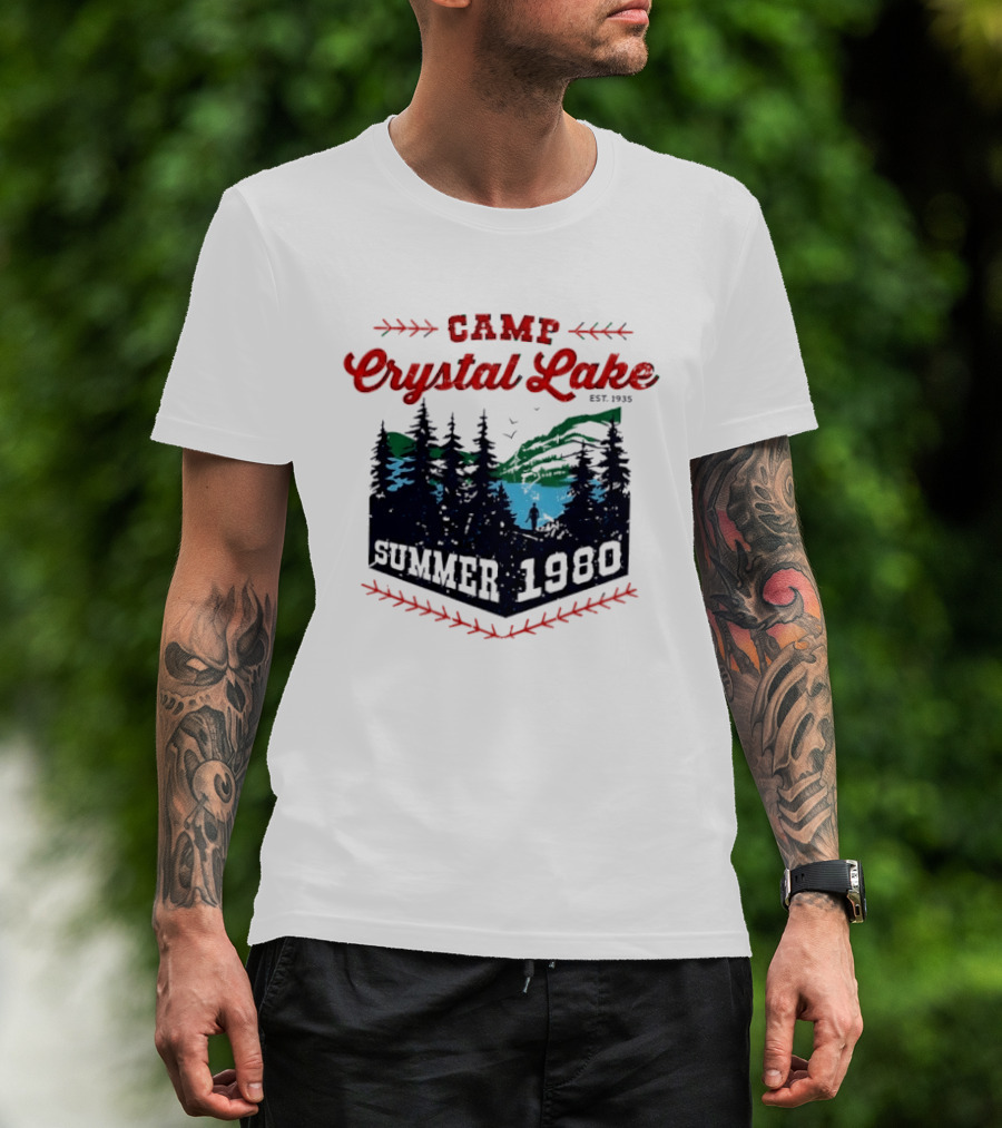 Camp Crystal Lake Vintage Summer 1980 Camping Adventure T-Shirt