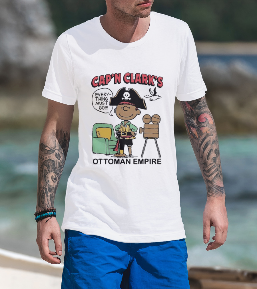 Cap'n Clark's Everything Must Go Ottoman Empire Pirate Charlie Brown T-Shirt
