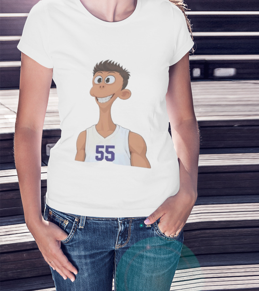 Detroit Pistons No 55 Cartoon Duncan Robinson Sheen T-Shirt