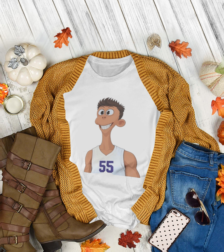 Detroit Pistons No 55 Cartoon Duncan Robinson Sheen T-Shirt