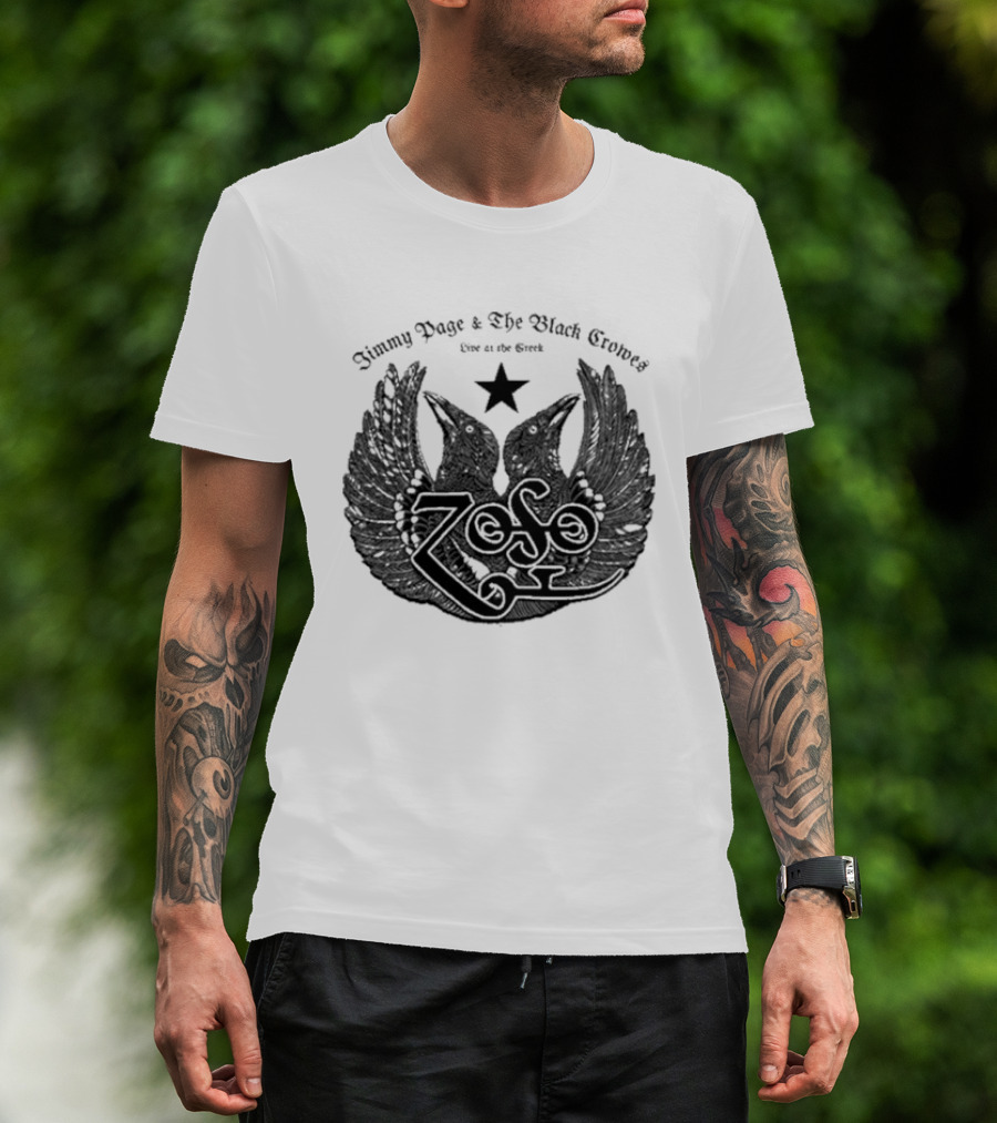 Jimmy Page & The Black Crowes Live At The Greek Two Crows And Star T-Shirt