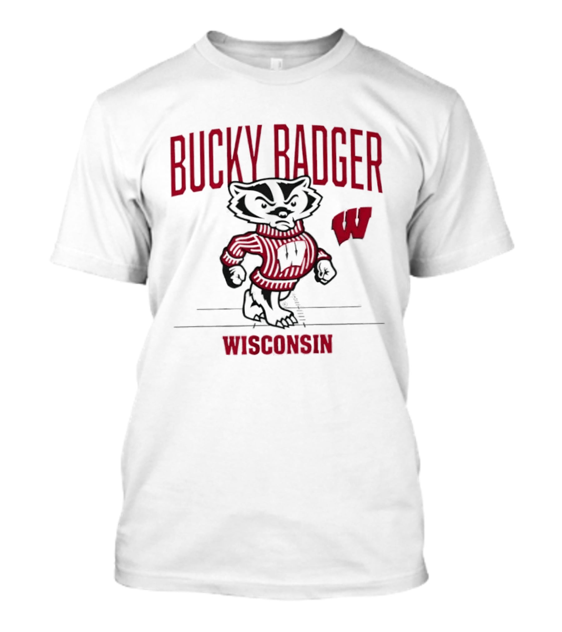 Bucky Badger Wisconsin Gridiron Football T-Shirt