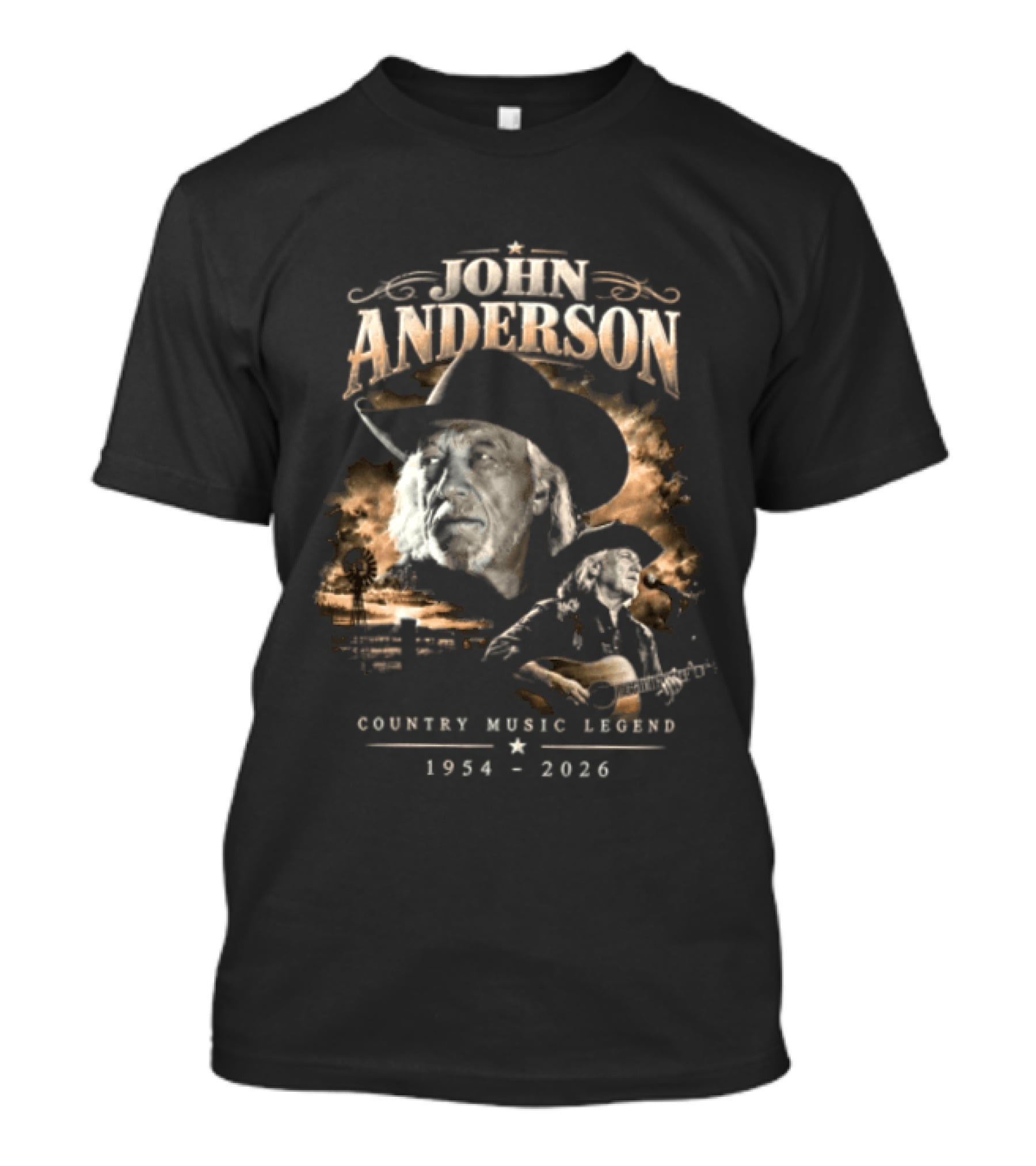 John Anderson Country Music Legend 1954 2026 Cowboy Western Scenes T-Shirt